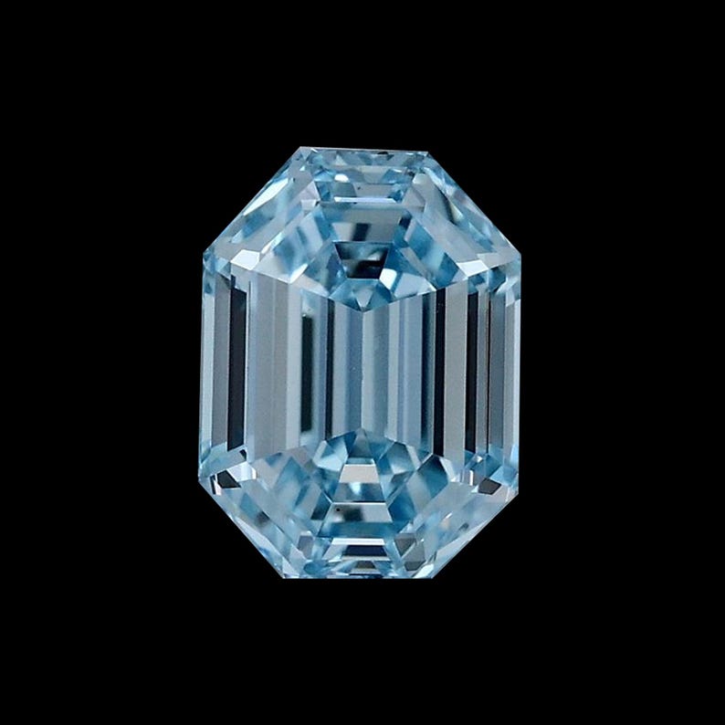 Diamant Bleu Synthétique 2 Carats Ronde Taille SI1 - Pour Création De Bijoux