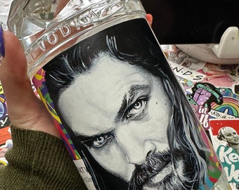 Hand Painted Wine Bottle: Custom Portrait, Unique Decor