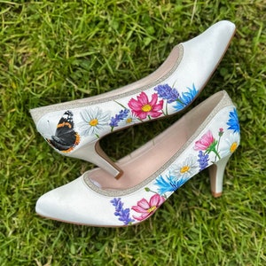 Hand painted bridal wedding heels