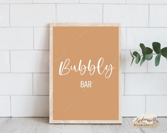 Bubbly Bar Sign | Table Signs | Party Signs | Bubbly Bar | Bubbly | Brunch Sign | Bridal Shower Sign | Bachelorette Sign | Birthday Sign