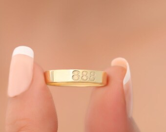 Sterling Silver Number Ring, Personalized Gold Filled Ring