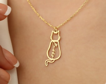 Colar personalizado para gato, prata de lei, joia personalizada para animais de estimação