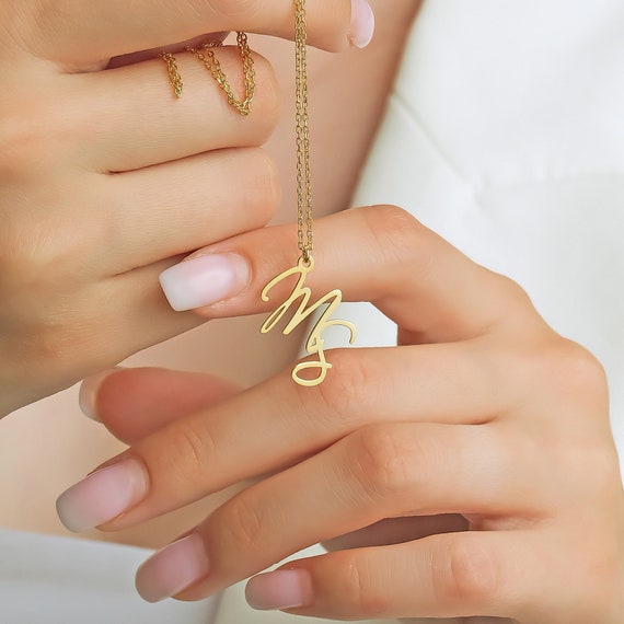 Two Letter Initial Necklace|Custom Two Letter Necklace|Couple Letter  Initial Necklace|Personalized Double Letter Pendant|Christmas Gifts