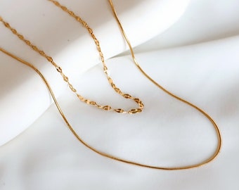 Collier en couches doré délicat - Collier superposé en or - Collier délicat - Chaînes double épaisseur - Cadeau pour femme