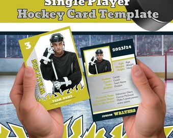 Single Player Hockey Card TEMPLATE Trading Card BHDhockey009