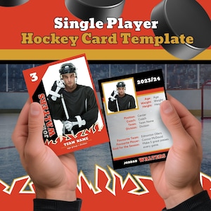 Single Player Hockey Card TEMPLATE Trading Card BHDhockey002