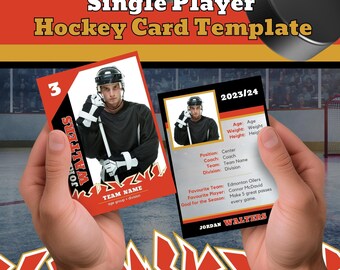 Single Player Hockey Card TEMPLATE Trading Card BHDhockey002