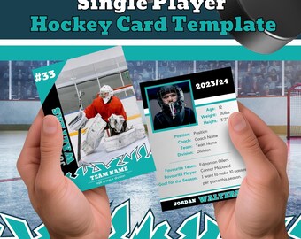 Single Player Hockey Card TEMPLATE Trading Card BHDhockey007