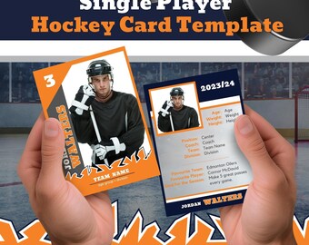 Single Player Hockey Card TEMPLATE Trading Card BHDhockey003