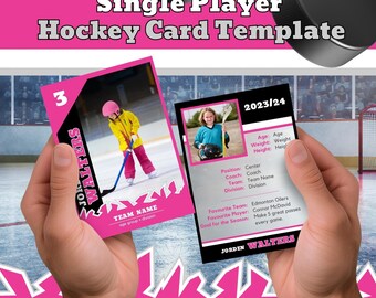 Single Player Hockey Card TEMPLATE Trading Card BHDhockey010