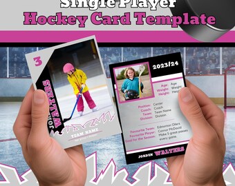 Single Player Hockey Card TEMPLATE Trading Card BHDhockey011
