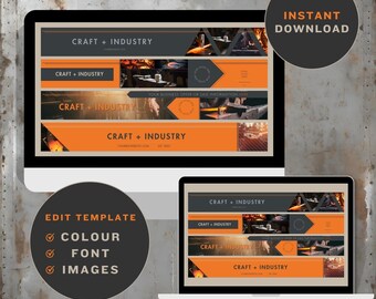 Etsy Small Banner Bundle EDITABLE Social Media Marketing Resource BHD001