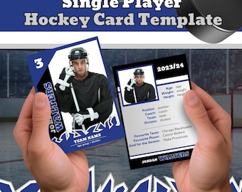 Single Player Hockey Card TEMPLATE Trading Card BHDhockey001