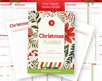 Christmas Planner EDITABLE Planner Template BHDxmas001