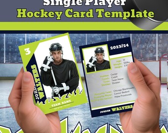 Single Player Hockey Card TEMPLATE Trading Card BHDhockey012