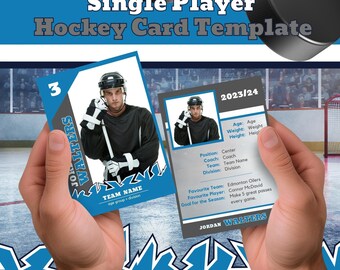 Single Player Hockey Card TEMPLATE Trading Card BHDhockey004