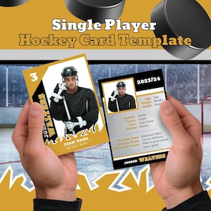 Single Player Hockey Card TEMPLATE Trading Card BHDhockey005