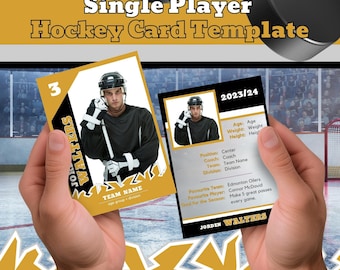 Single Player Hockey Card TEMPLATE Trading Card BHDhockey005