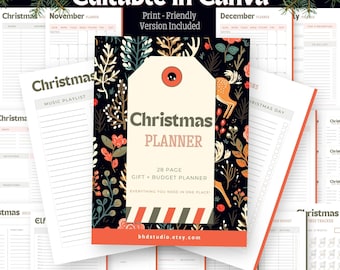 Christmas Planner EDITABLE Planner Template BHDxmas003
