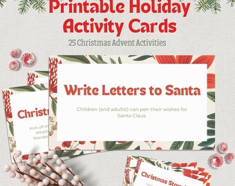 Christmas Advent Activity Cards PRINTABLE Christmas Game Decor BHDxmas001