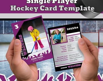 Single Player Hockey Card TEMPLATE Trading Card BHDhockey006