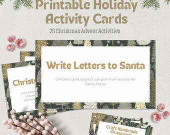Christmas Advent Activity Cards PRINTABLE Christmas Game Decor BHDxmas002