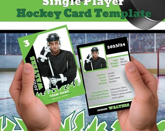 Single Player Hockey Card TEMPLATE Trading Card BHDhockey008