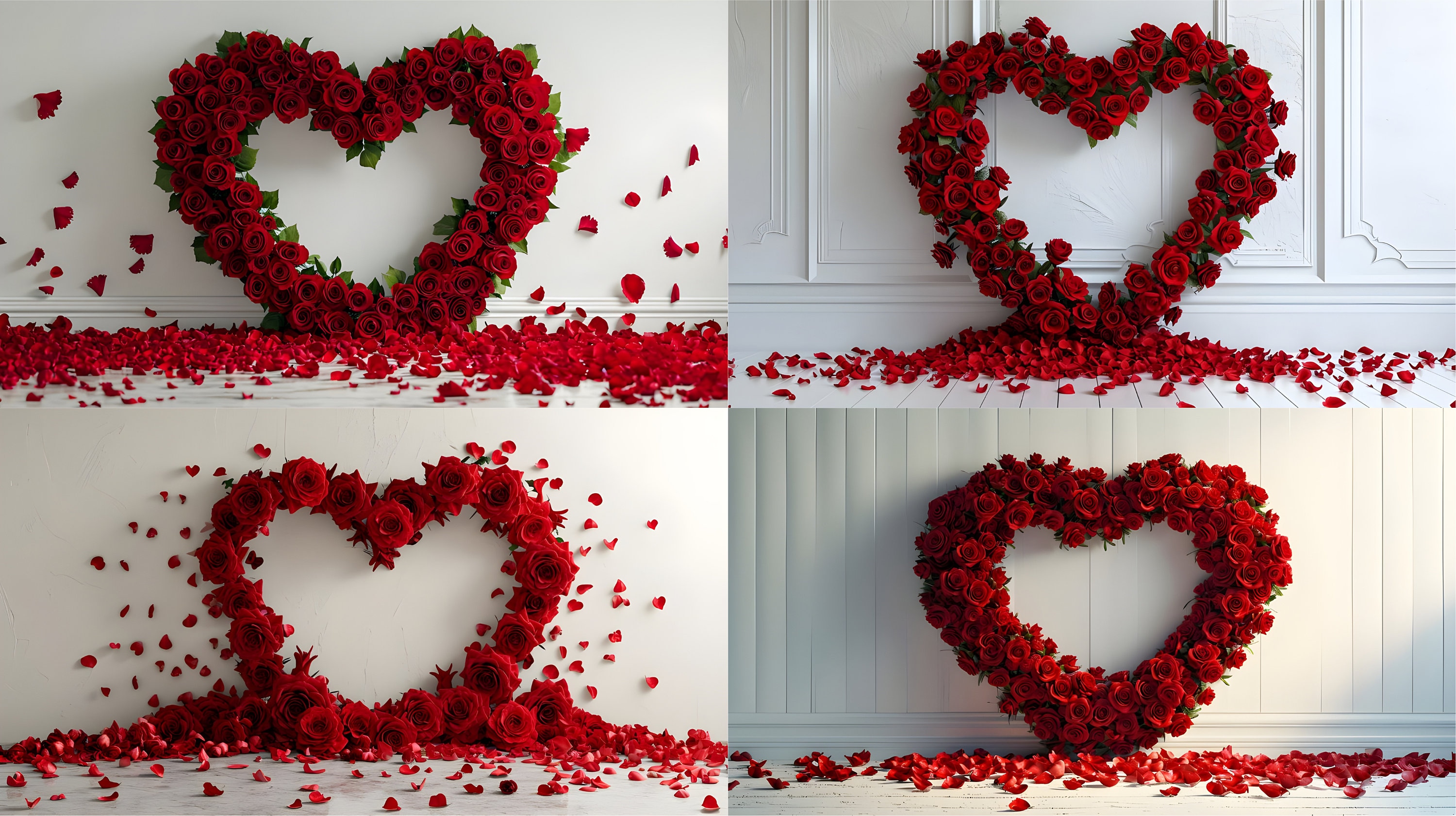 Real Roses Heart Frame 40 Red White Rose Heart Frame Digital Backdrops Download Backdrops ...