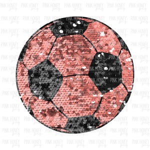 Bola de futebol com glitter e lantejoulas rosa PNG Design de camiseta de sublimação de futebol Futebol com lantejoulas PNG Bolas esportivas brilhantes Bola de futebol rosa fofa PNG