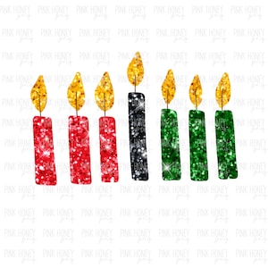 Kwanzaa PNG Kwanzaa Glitter Digital Design Kwanzaa Clipart Sparkly Candles Png African PNG