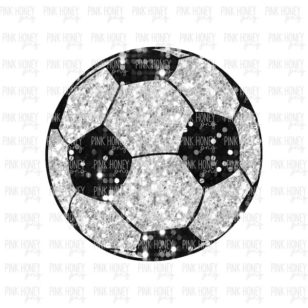 Glitter Soccer Ball PNG Soccer Sublimation T-shirt Design Sequin Soccer PNG Sparkly Sports Balls Cute Digital Tshirt Download