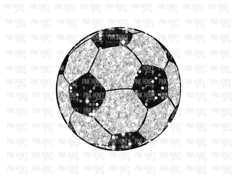 Glitter Soccer Ball PNG Soccer Sublimation Tshirt Design Sequin Soccer