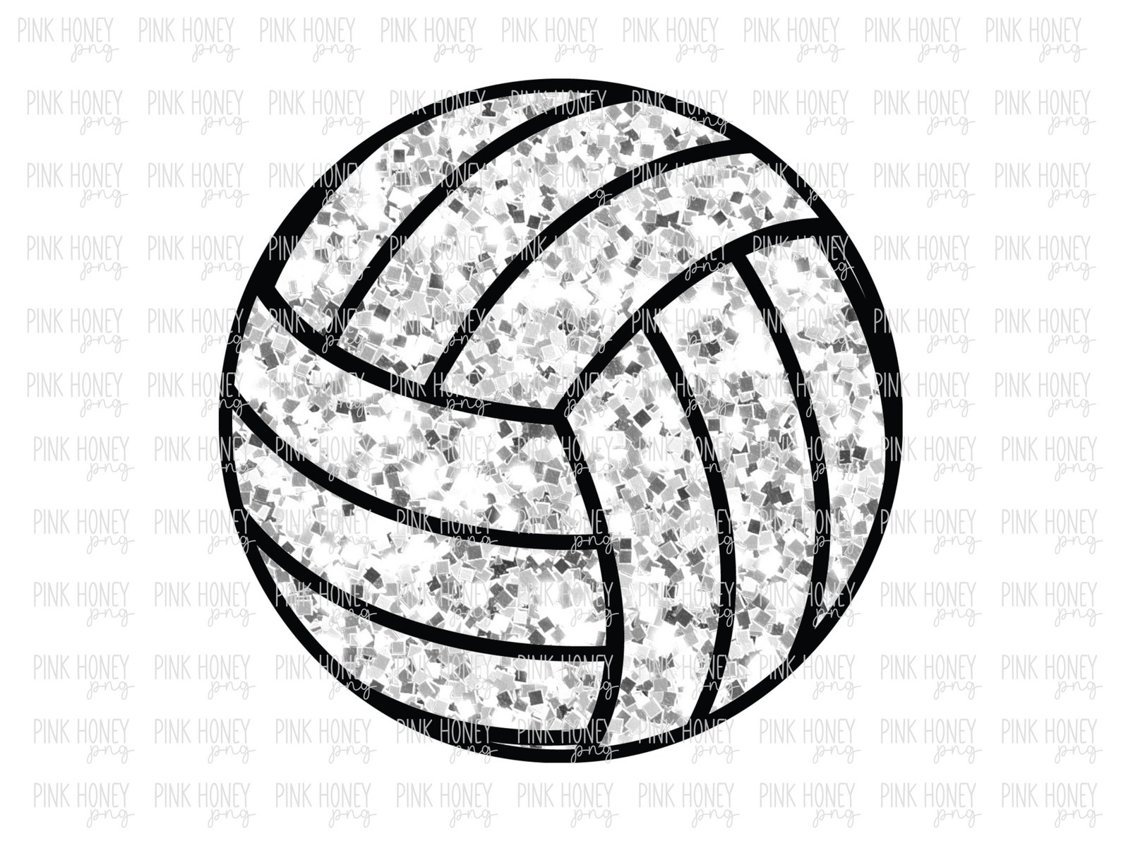GLITTER Volleyball Png Volleyball Digital Design Cute Sparkly Ball