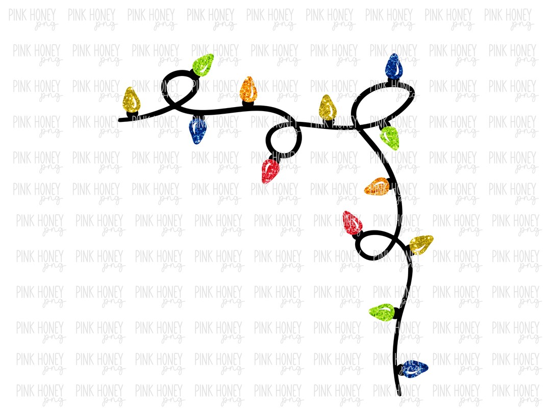 Glitter Christmas Lights PNG Glitter Christmas Digital Download Cute ...