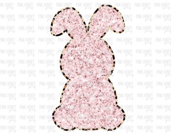 GLITTER Easter Bunny Png Easter Digital Design Cute Pink Gold Sparkly Bunny Clipart Easter PNG Glitter PNG Trendy Png Easter Tshirt Design
