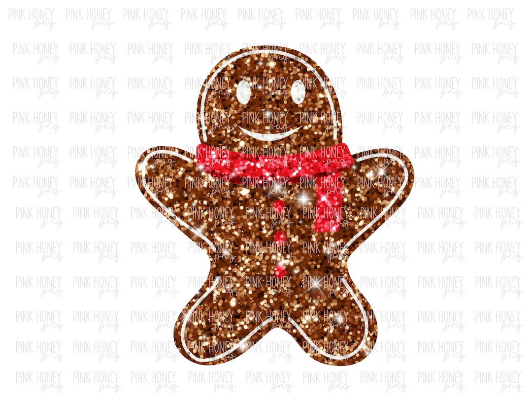 Glitter Gingerbread Man PNG Glitter Christmas Digital Download Etsy