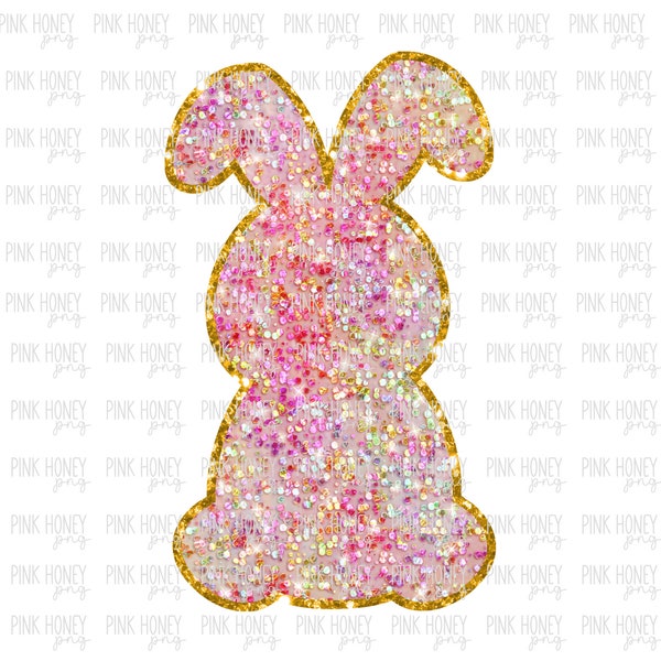 GLITTER Easter Bunny Png Easter Digital Design Cute Pink Gold Sparkly Bunny Clipart Easter PNG Glitter PNG Trendy Png Easter Tshirt Design