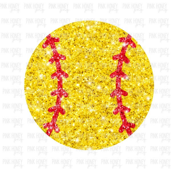 Glitter Softball PNG Glitter Softball Png Digital Design Sports Png Ball Clipart Cute Sparkly Png Design Sports Clipart