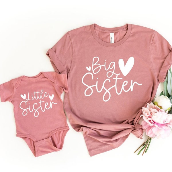 Big Sister Little Sister Shirt Set, Big Sister Reveal T-shirt, Baby Announcement Tee, Big Sis Announcement Tee, Big Sis Toddler Tee,Lil Sis