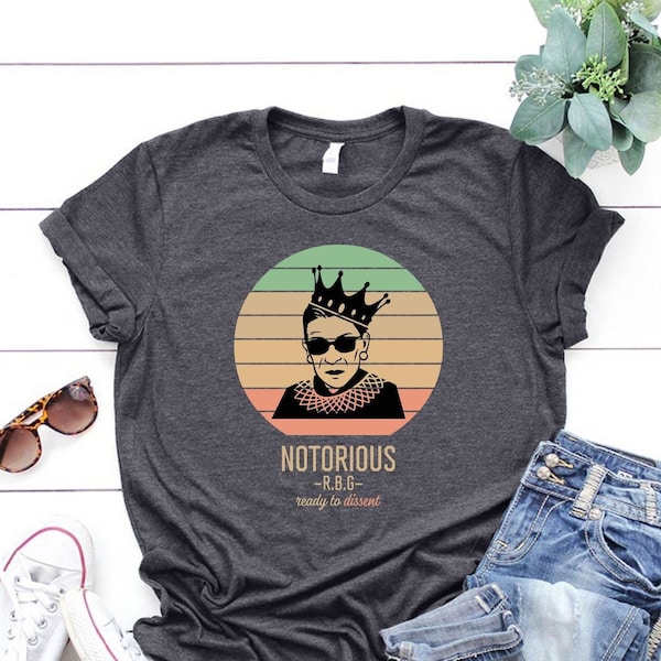 Notorious RBG Shirt, Ruth Bader Ginsburg T-Shirt, Girl Power Shirt, Queen Crown Tee, Feminist Outfits, Feminism Shirt, Social Activist Gift