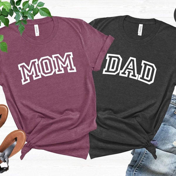 Mom and Dad Shirt, Mother's Day Gift, Father's Day Gift, Couple Matching T-shirt, Newly Mom Dad Tee, Pregnancy Reveal, Mom Dad Birthday Gift