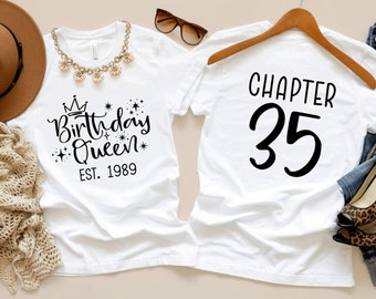 Birthday Queen Est 1989 Shirt, 35th Birthday Gift Idea, Birthday Date Est Shirt, Established Date Birthday Shirt, 1989 Birthday Shirt