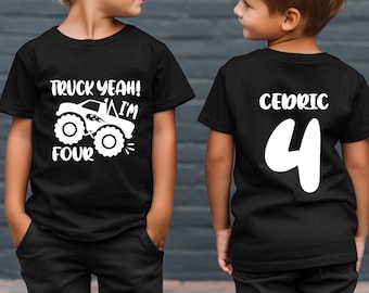 Truck Birthday Shirt, Fourth Birthday Shirt, Truck Party Shirt, 4 Year Old Birthday Shirt, Boys Birthday Shirt, Motocross T-Shirt