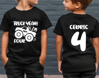 Monster Truck Birthday Shirt, Fourth Birthday Shirt, Truck Party Shirt, 4 Year Old Birthday Shirt, Boys Birthday Shirt, Motorcross T-Shirt