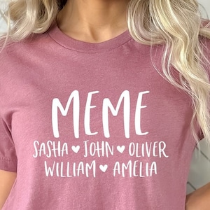 Grandma Shirt, Custom Meme Shirt, Gift For Grandma, Gift For Meme, Meme With Grandkid Names Shirt, Blessed Meme Shirt, Unique Grandma Gift