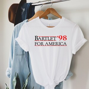 West Wing Bartlet For America 1998 T-Shirt, Election Campaign Shirt, USA Independence Day Tee, Fourth of July Gift, Patriotic Women Tshirt image 3