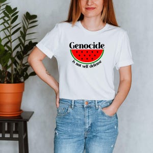 Free Palestine Shirt, Activist Shirt, Genocide is Not Self Defense Shirt, This is Not a Watermelon, Stand With Palestine Tee, Human Rights image 3