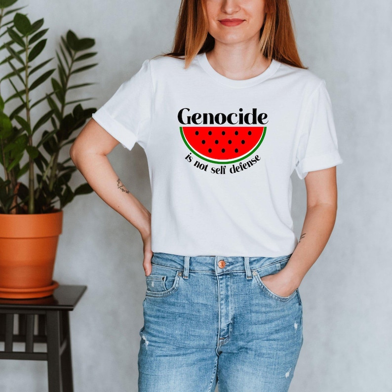 Free Palestine Shirt, Activist Shirt, Genocide is Not Self Defense Shirt, This is Not a Watermelon, Stand With Palestine Tee, Human Rights image 3