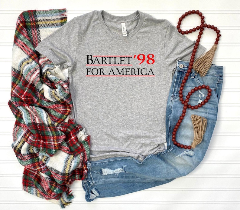 West Wing Bartlet For America 1998 T-Shirt, Election Campaign Shirt, USA Independence Day Tee, Fourth of July Gift, Patriotic Women Tshirt image 1