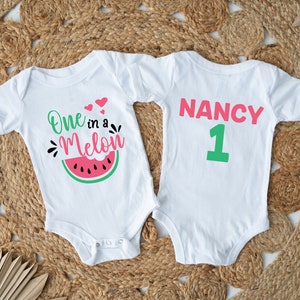 One in a Melon Girls First Birthday Shirt, Watermelon 1st Birthday Shirt, First Birthday Shirt, One in a Melon Bday Party, Melon Party Tee
